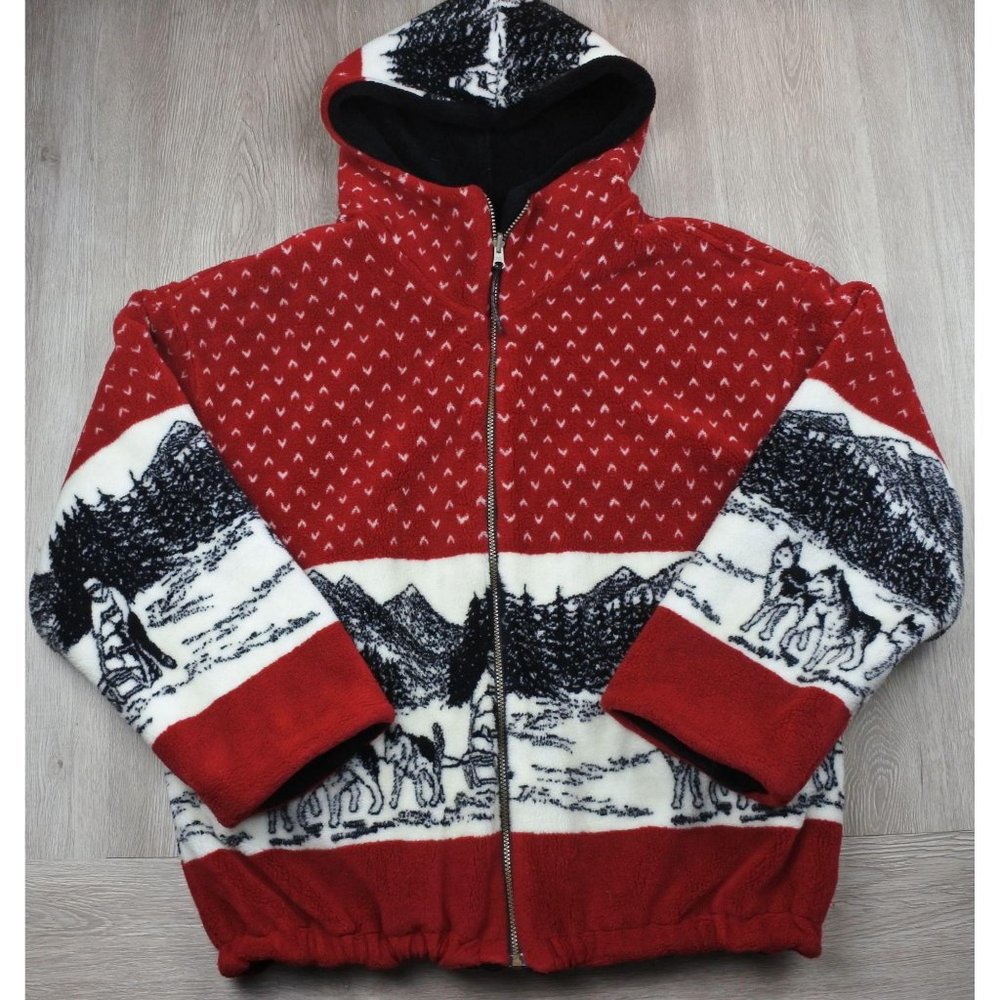 Denali Vtg Zip Up Reversible Plush Coat Jacket Fle